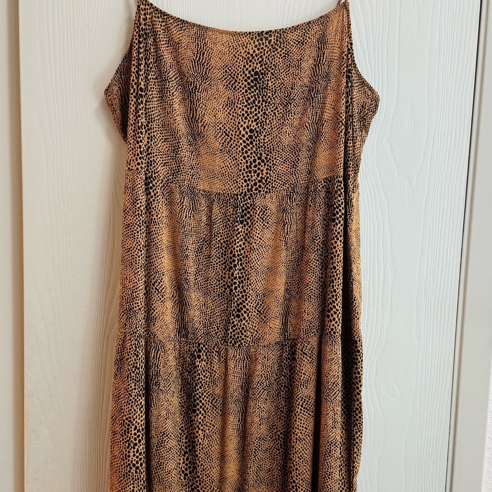 Volcom | Women's Snakedown Animal Print Tiered Midi Dress Size Medium